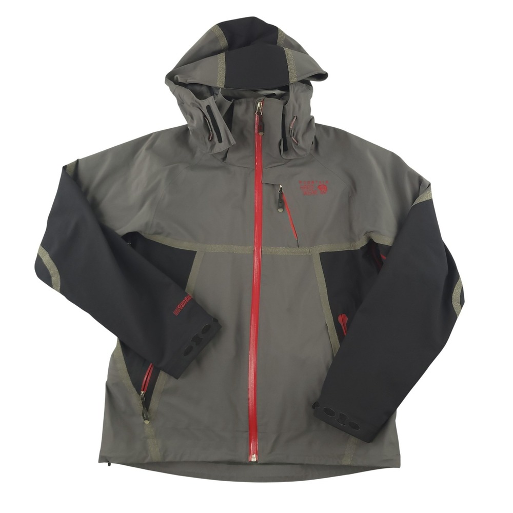 Mountain Hardwear Conduit Softshell Jacket Mens M Gray Hooded Skiing Outdoor